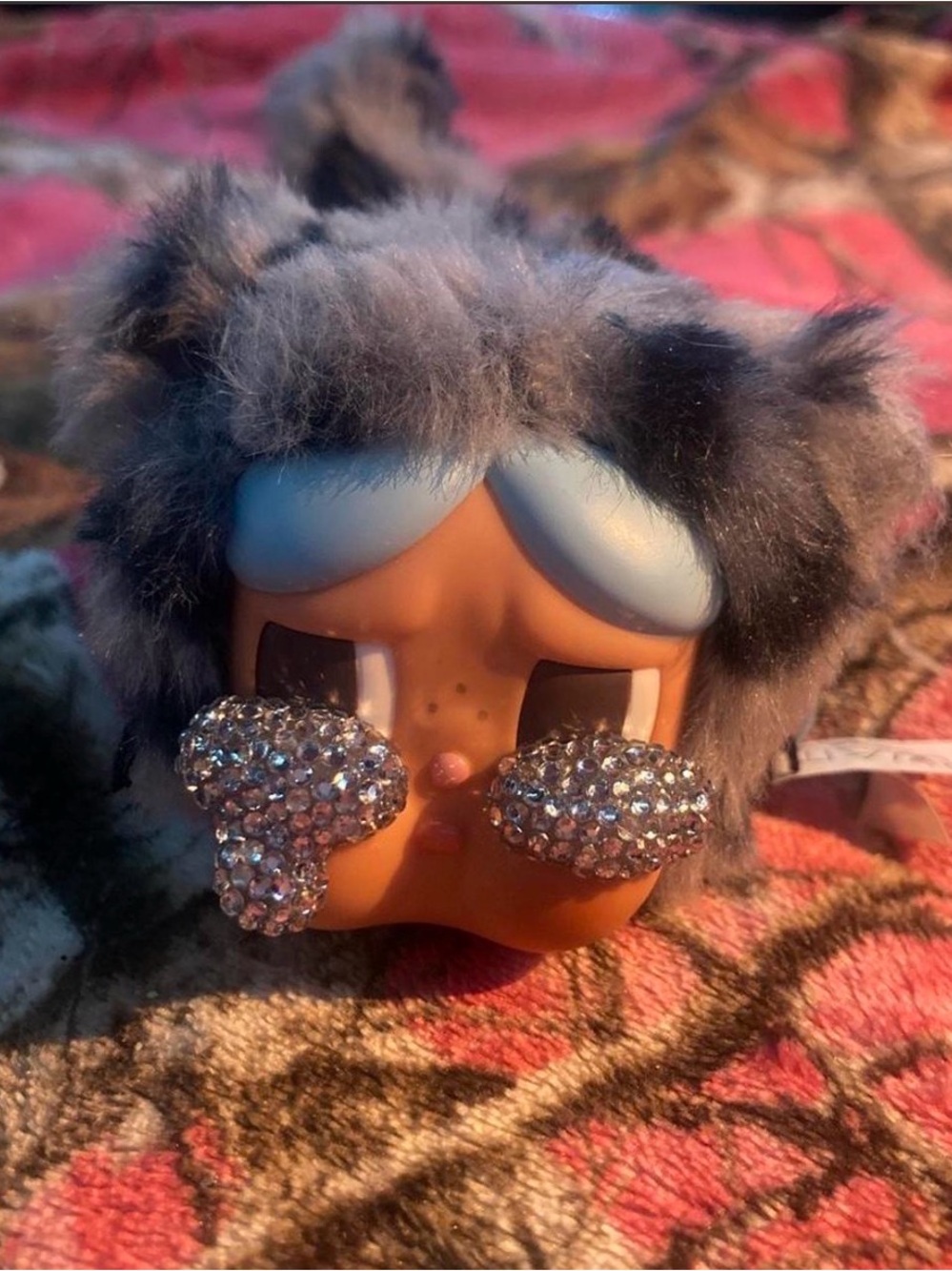 Plush Gray Sparkle-Embellished Kids Stuffed Animal